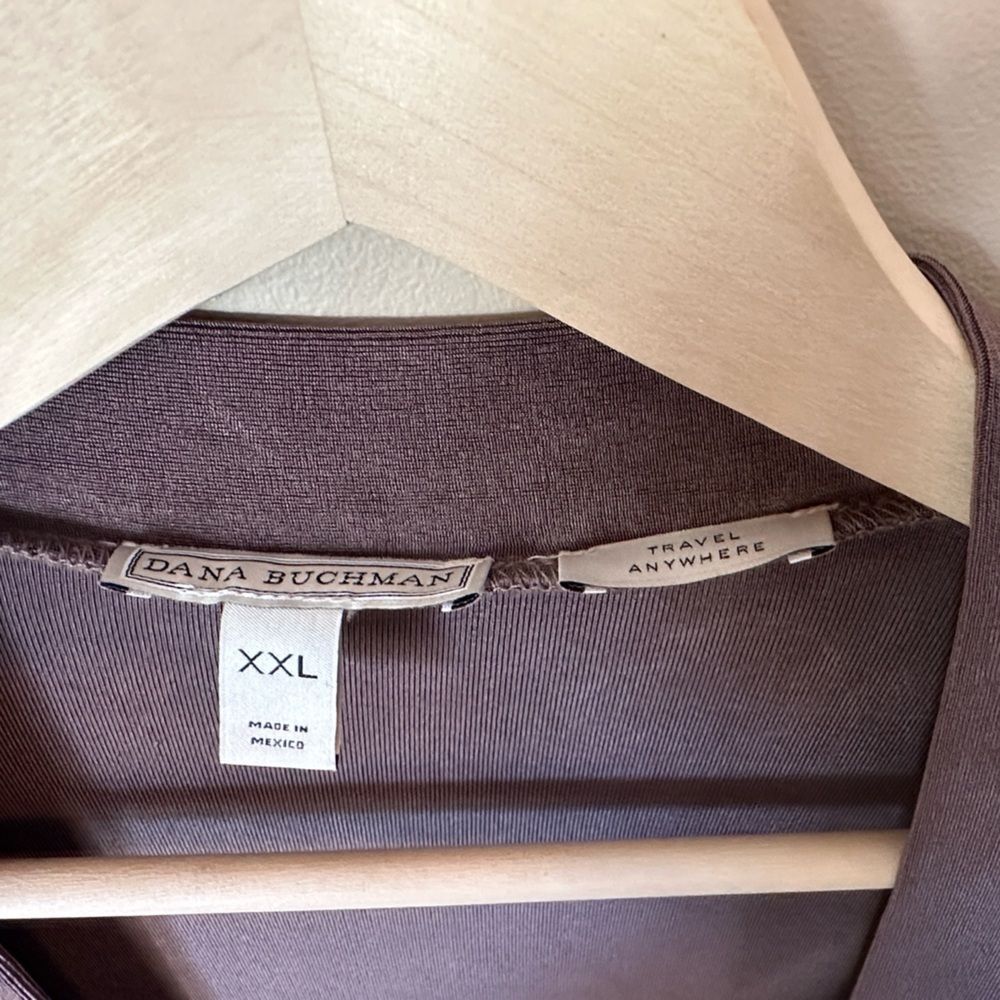 Dana Buchman XXL Chocolate Brown Open-Front Cardigan - P2P 28” - Picture 2 of 4